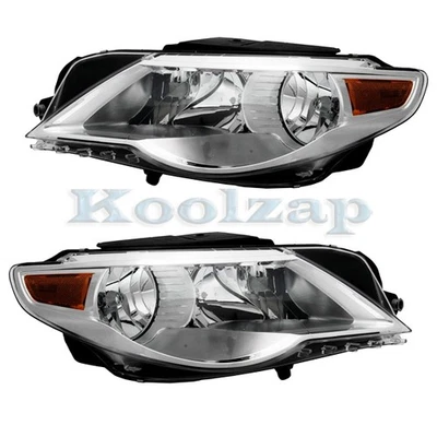 For 09-10 Passat CC Front Headlight Headlamp Halogen Head Light w/Bulb PAIR SET Foto 1 de 4
