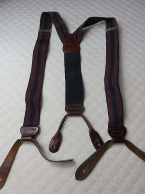 Trafalgar 吊袜带 均码 蓝色/勃艮第条纹 黄铜 英国制造 * — 第 1/4 张图片