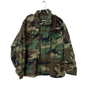 US Military Mens Sz Medium X-Short Woodland Camouflage Cold Weather Field Coat  - Picture 1 of 8
