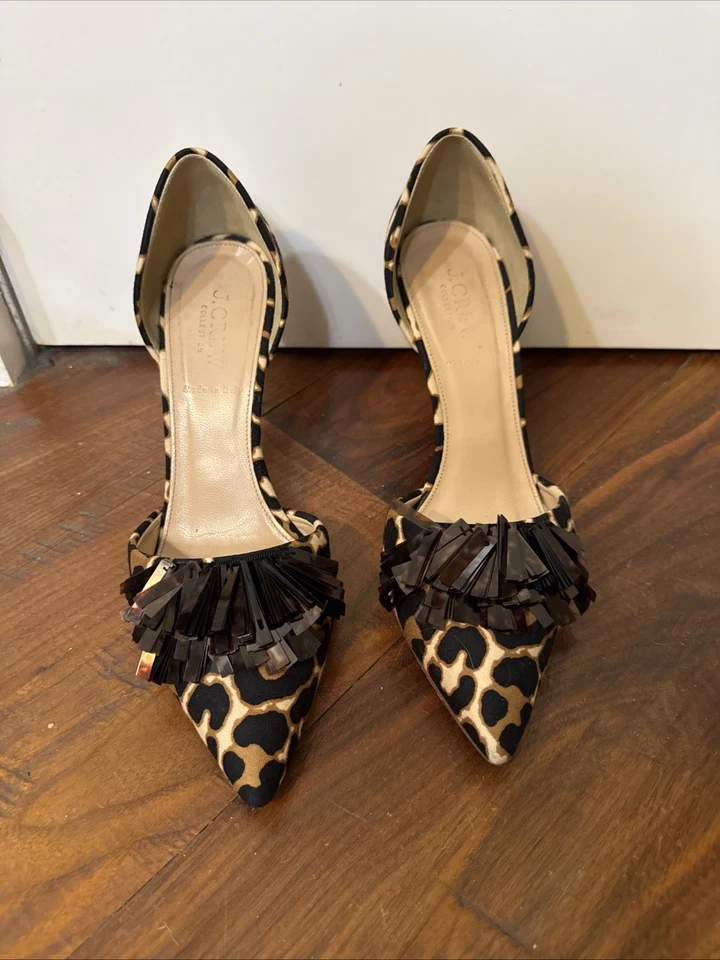 Bomba J Crew Collection D’orsay Estampado Leopardo Talla 7.5 Foto 1 de 3
