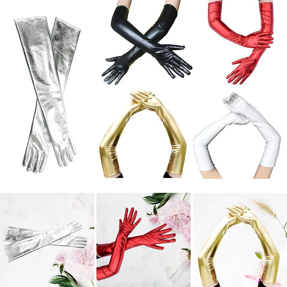 Kunstleder lange Opernhandschuhe 21 Zoll Fäustlinge Handschuhe Kleiderzubehör - Bild 1 von 1