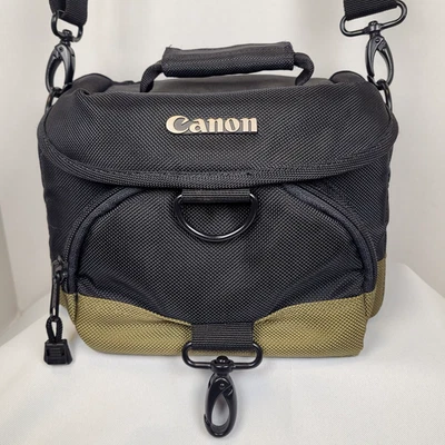 Canon NWOT 100EG Camera Bag  Shoulder Strap, Waist Belt Black Olive Green D5 - Image 1 of 4