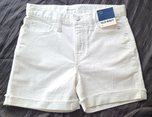 Old Navy White High-Rise Shorts Girls Size 12 Adjustable Waist Nwt - Picture 1 of 8