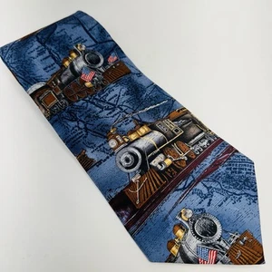 "Corbata Tango Max Raab Tie The Old Route circa 1900, locomotora seda 57""" - Imagen 1 de 7