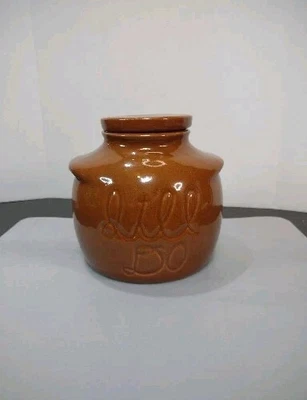 1970s House of Webster 5" Ceramic "It'll Do" Brown Cookie Jar & Lid  - Image 1 of 4