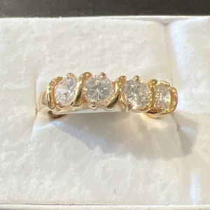 Bandring mit 4 Steinen CZ galvanisiert  - Bild 1 von 13