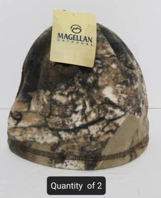 2 PACK MAGELLAN REVERSIBLE FLEECE BEANIE OSFM BLAZE ORANGE AND REALTREE EDGE - Image 1 of 4