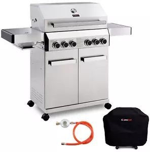 CosmoGrill Barbecue 4+2 Platino Acciaio Inox Griglia a Gas Barbq - Foto 1 di 22