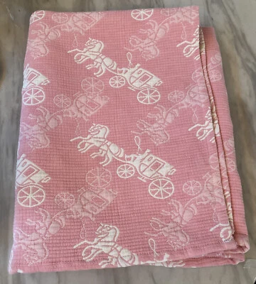 NTBAY 3 Capas Manta Niño Pequeño, Muselina Algodón Jacquard 30x40" Rosa Carruaje Caballo Foto 1 de 3
