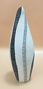 Marc Bellaire Black and White 15 1/2” Sgraffito Vase - Picture 1 of 17