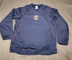 Minnesota Twins Majestic MLB  Therma Base Dugout Pullover Navy Blue Size Large  - Picture 1 of 15