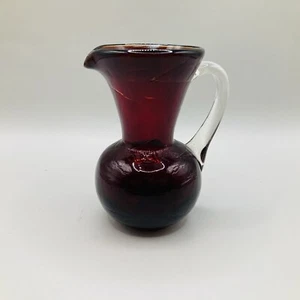 Vintage Rubinglas Mini Krug mit appliziertem Griff 3,5" Ht.   L2825 - Bild 1 von 5