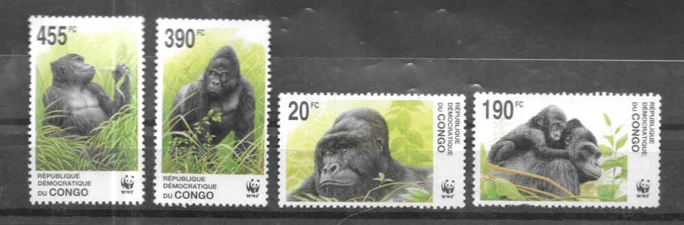 JUEGO DEC-ZAIRE MNH SC#1638-1642 MOUNTIAN GOROLLIA SCV $15,00 Foto 1 de 1