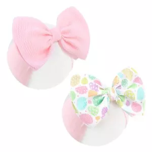Easter Headband bow Pink Egg Carrots Printed Nylon Hairbands Bunny Headband E... - Picture 1 of 8