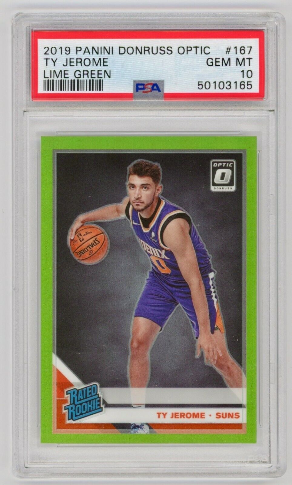 Ty Jerome Rated Rookie /149 Lime Green Prizm PSA 10 2019-20 Donruss Optic 167 RC
