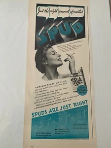 Vintage 1939 SPUD Cigarettes The Right Amount Of Menthol ad - Picture 1 of 1