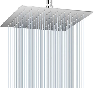 10" Brushed Nickel Rain Shower Head - All Metal Stainless Steel 304, Ultra Thin - Picture 1 of 6