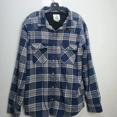 Alpine Design Shirt Men Large Blue Brown Flannel Check Gorpcore Cabincore Cotton - Image 1 of 4