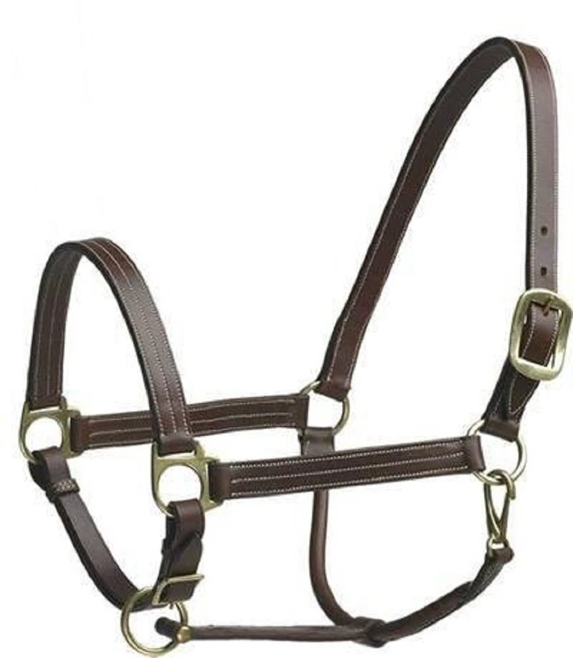 Camelot Leather Adjustable Noseband Stable Halter With Snap COB Brown