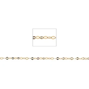 Collegamento cavo tappato riempito d'oro 14kt 2,5x3mm, catena al piede, 1 piede - Foto 1 di 2