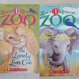 2New Books Amelia Cobb Zoes Rescue Zoo: The Eager Elephant & The Lonely Lion Cub - Picture 1 of 5