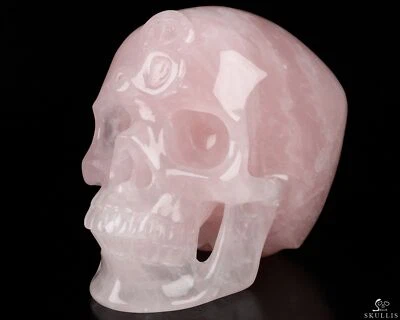 Calavera Barbie de cristal tallada a mano de cuarzo rosa de 5,1", súper realista Foto 1 de 4