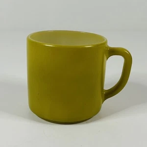 Vintage Anchor Hocking Fire King Coffee Mug Cup Green Milk Glass Made in USA - Picture 1 of 4