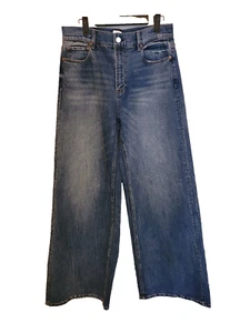 Alice + Olivia Brooklyn Blue Trish Midrise Baggy Jeans Wide Leg Flare Size 31 - Picture 1 of 13