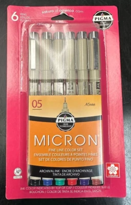 Sakura PIGMA MICRON .45 Fine Line Color Set #30065