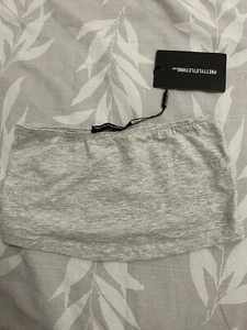 PrettyLittleThing Plt Grey Bandeau Crop Top Size 10 New With Tags - Picture 1 of 2