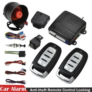 Anti-theft Immobiliser +2 Remotes Central Locking Kit Car Safety Alarm System - Zdjęcie 1 z 11