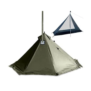 Camping Hot Tent with Wood Stove Jack 1 Person Winter Teepee Tent 4 Season Ba... - Picture 1 of 9