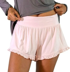 NEW Bamboo Ruffle Shorts/Casual Loungewear PINK Pajama X-LARGE - Picture 1 of 1
