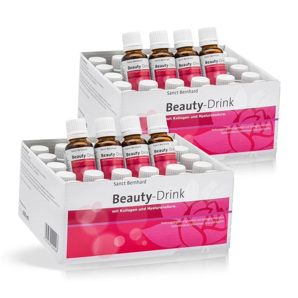 SANCT BERNHARD Beauty-Drink Trinkampullen | Kollagen-Peptide & Hyaluronsäure 60x20ml (58,33€/L)