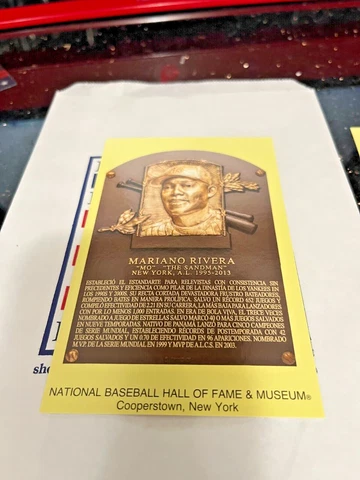 2019 NY Yankees Mariano Rivera MLB HOF Plaque Postcard in SPANISH Cover