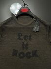John Varvatos Herren-T-Shirt 2021 - ""Let It Rock"" Applikation - Burnout-Design - Neu mit Etikett