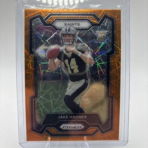 2023 Panini Prizm Jake Haener RC Rookie Orange Lazer Prizm Saints #374 - Picture 1 of 2