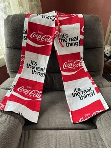 Vintage 70s Coca-Cola All Over Print Bell Bottom Draw String Pants - Picture 1 of 4