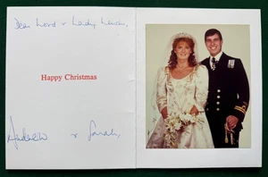 Antique Royal Hand Signed Wedding Christmas Card Prince Andrew & Sarah Ferguson - Picture 1 of 10