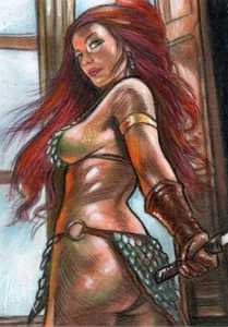 RED SONJA She Devil Sketchkarte ORIGINAL 1/1 ART - Bild 1 von 2