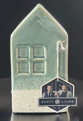 Jarrón Scott Brothers Living House cerámica azul 4" x 7" T con etiqueta colgante original Foto 1 de 4
