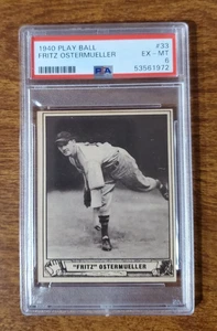 1940 Playball Card #33 Fred "Fritz" Ostermueller PSA 6 EX-MT Boston Red Sox Nice - Picture 1 of 2