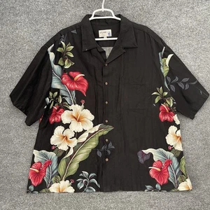 Iolani Hawaiian Shirt Mens Sz 3XL Button Up Short Sleeve Made in Hawaii Black - Picture 1 of 15