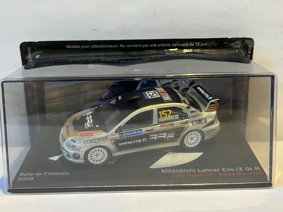 AUTO MITSUBISHI LANCER EVO IX #152 J.HANINNEN RALLY FINLANDIA 2008 1/43 IXO - Immagine 1 di 1