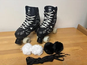 Epic Patines Negro LUV LED Luz Patines Talla 9 - Imagen 1 de 5