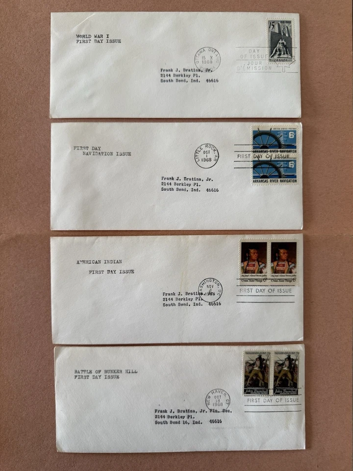 4-1968 FDC WWI, Navigation, American Indian, Battle of Bunker Hill - Image 1 of 1