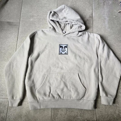 Sudadera con Capucha Obey Icon Pullover Crema Talla S Logo Bordado Ropa de Calle  Foto 1 de 4