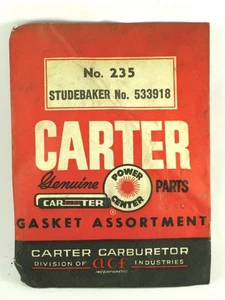 1953 Studebaker Champion NEW carburetor gasket kit 235 - Picture 1 of 1