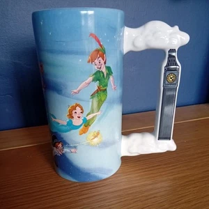 Disney Store Peter Pan Figural Mug Tall Cup Moulded Clouds Big Ben Tower Handle - Picture 1 of 5