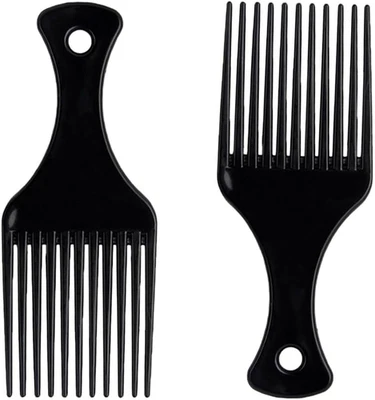 Pettine per Capelli Afro - Nero in Plastica, Pettine Afro per Capelli a Denti La - Immagine 1 di 4